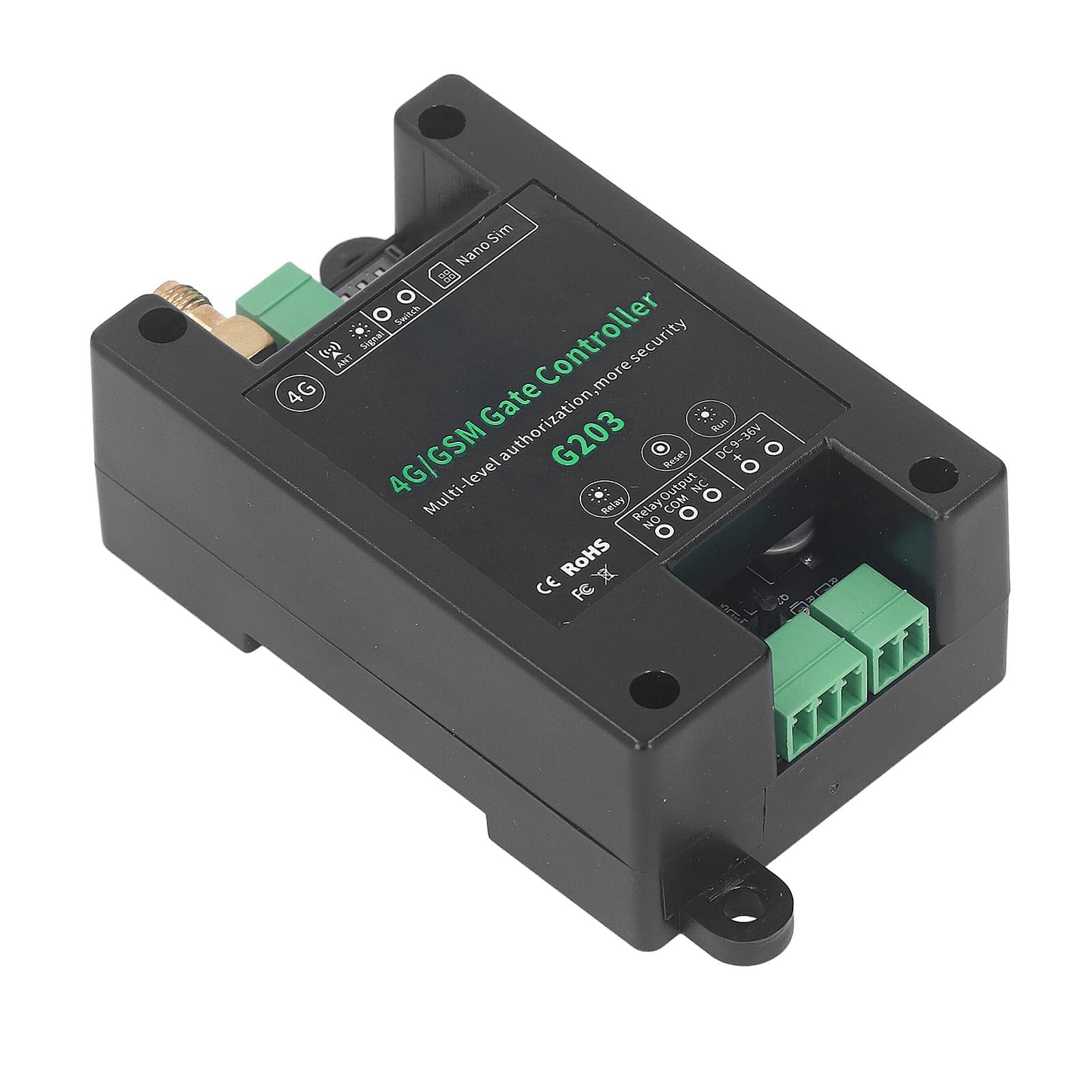 Apricancello GSM G203 Relè 4G Apricancello GSM, Interruttore del Telecomando del Cancello GSM 3G 4G Accesso Alla Porta del Garage Supporto del Controller Remoto Riavvio Remoto
