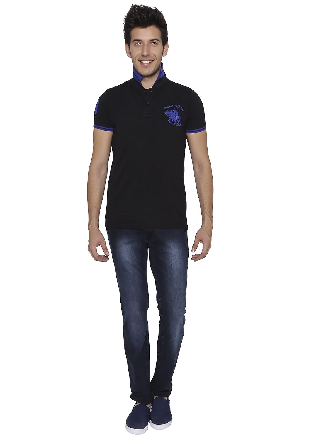 Buy Dxi Solid Men's Polo Neck T-Shirt 