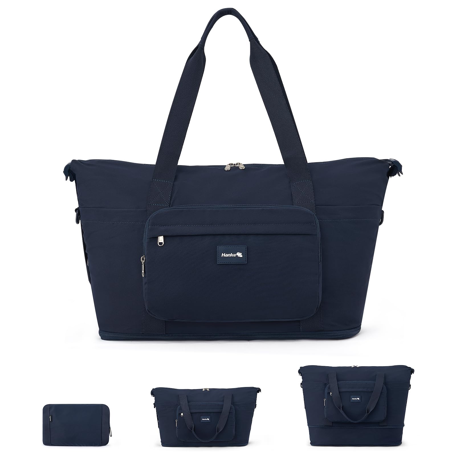 Hanke Underseat 40L Foldable Expandable Travel Tote Bag with 11 Pockets | Weekender Bags for Women, Lightweight, Wet Dry Separation, Luggage Sleeve, Carry On Airline Approved, Gym Beach Daily Use