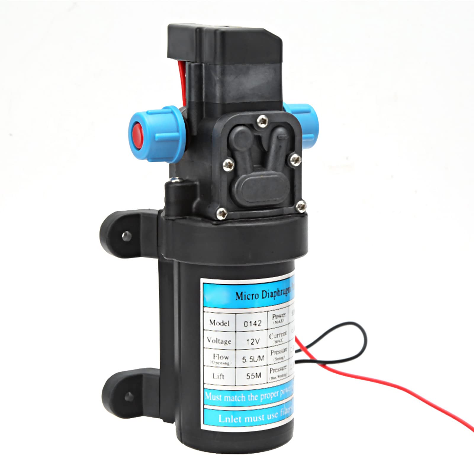 Dioche Bomba de Diafragma Eléctrica Autocebante de Alta Presión DC 12V 80W para Aplicaciones de Lavado de Coches y Jardinería
