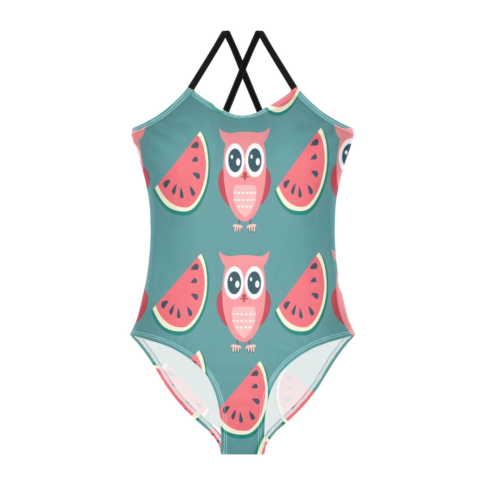 Cute Owl Girls One-Piece Swimsuit Beach Bathing Suit