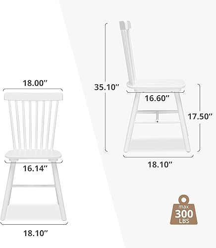 Miniatura 10 de LUE BONA Windsor - Juego de 4 sillas de comedor, silla de comedor de madera con respaldo de husillo, sillas de comedor de madera, sillas de comedor