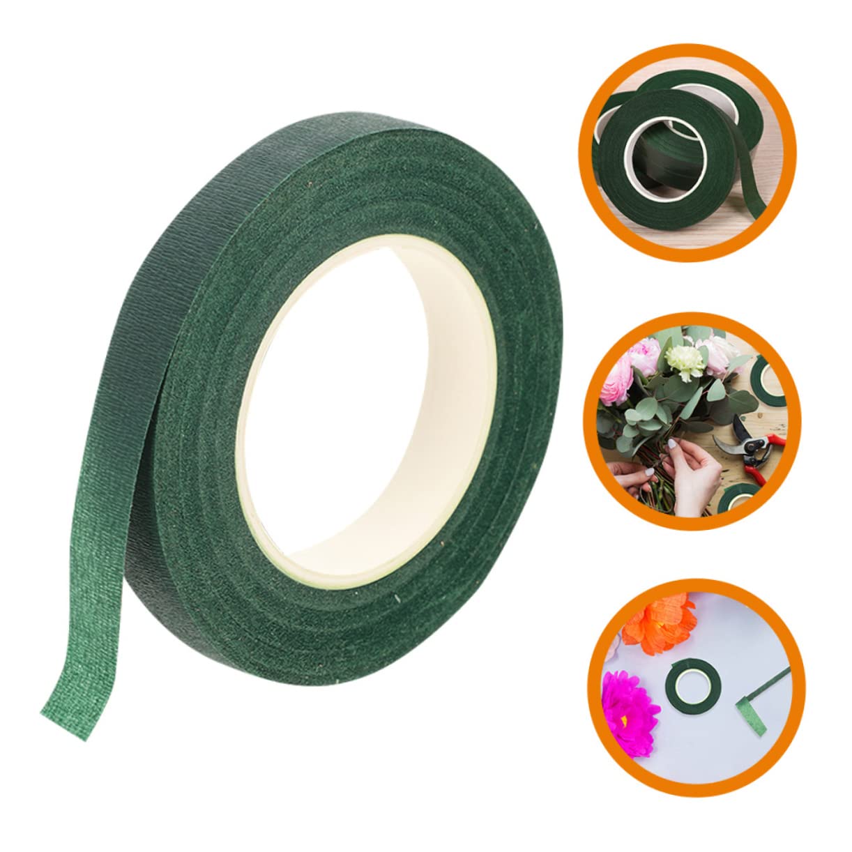 5rolls Green Floral Tape Florist Stem Wrap Tape Green Flower Wrapping for Bouquet Supplies DIY Floral Craft Wreath Making