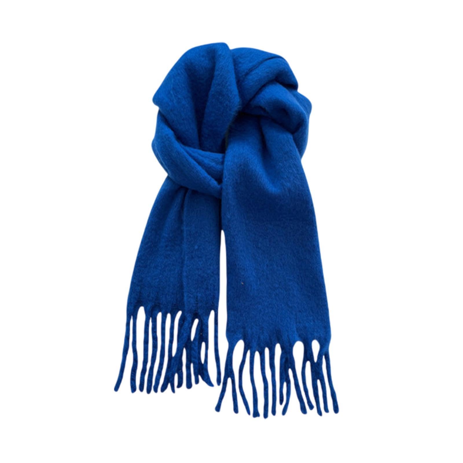 ZOOMELLA Winter Scarf Large Scarf Comfortable Tassel Shawl Thick Elegant Warm Blanket Blue|Clothing Shoes & Accessories |Scarves & Wraps-picture-2