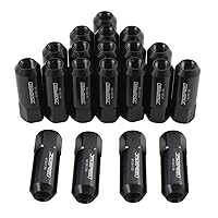Vista 1 de JDMSPEED - Repuesto de tuercas de llanta alargadas de aluminio de 2.23 pulgadas para llantas M12 x 1.5, 20 unidades, color negro
