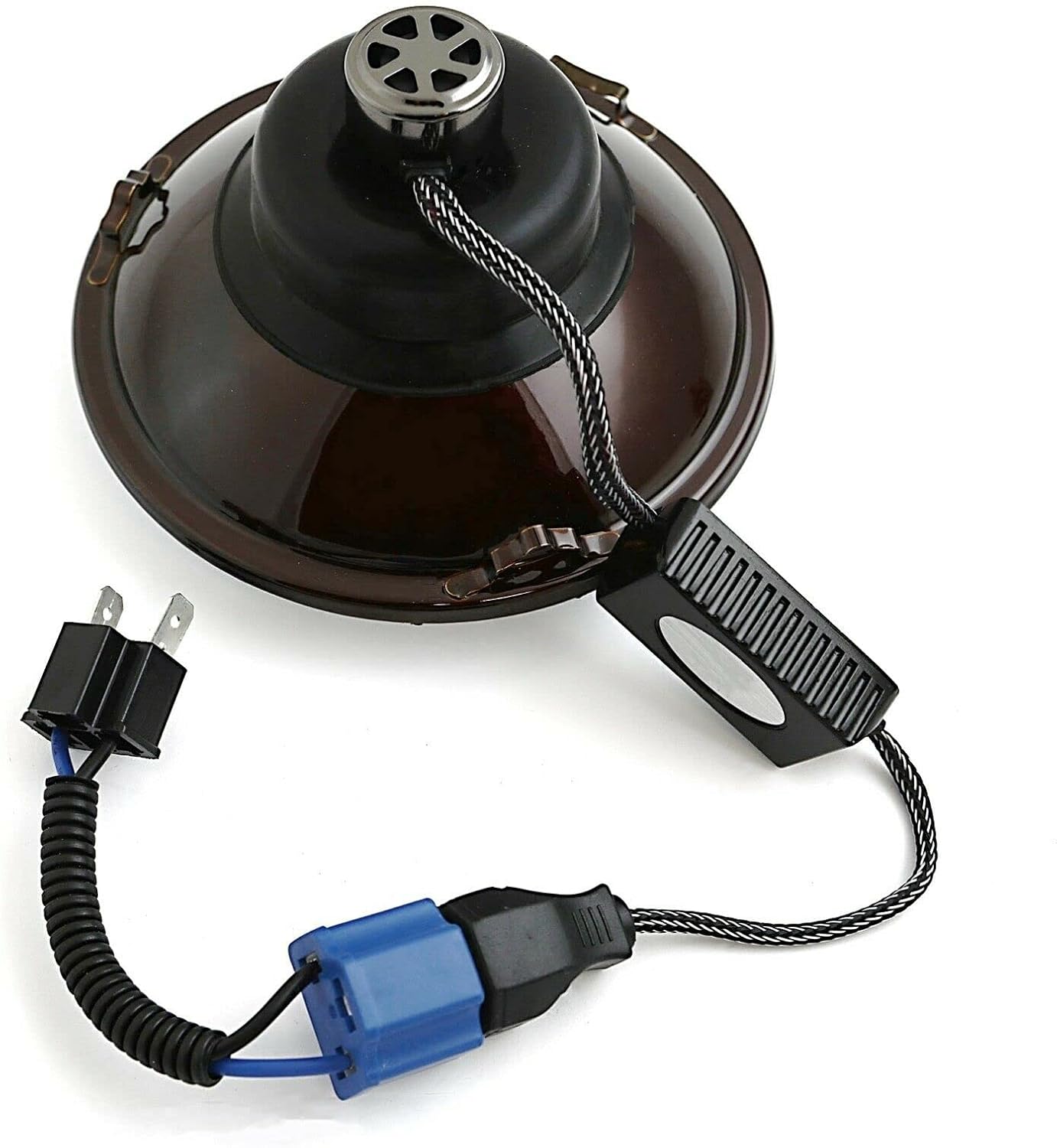 Octane Lighting 5-3/4 Crystal Clear Metal Glass Headlight Led 4000Lm H4 Light Bulb Headlamp Set