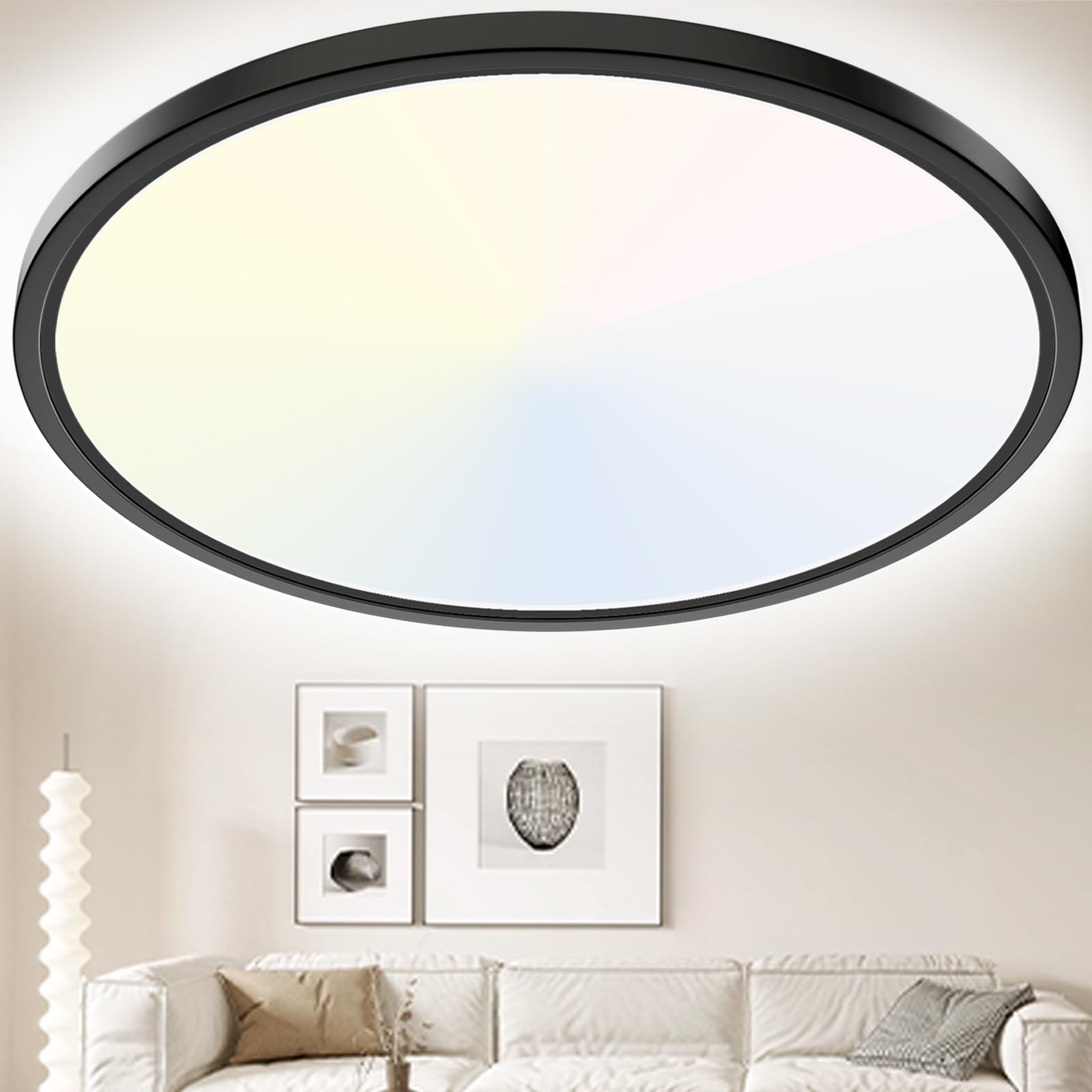 Yexati Plafon LED Techo 24W 3200LM, IP54 Lampara Techo 6000K/4000K/3000K Delgada Plafón Luz Led Redondo Lámpara Panel para Baño Dormitorio Cocina Salon Comedor Pasillo Ø300*25mm