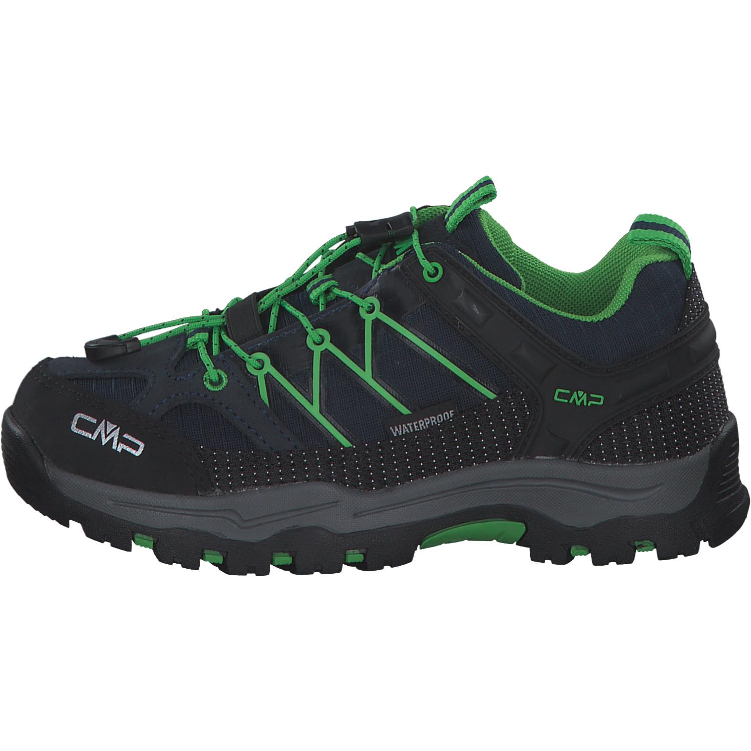 CMP Kids Rigel Low Trekking Shoes WP, Zapatos de trekking Unisex niños, Negro azulado Lagarto, 39 EU