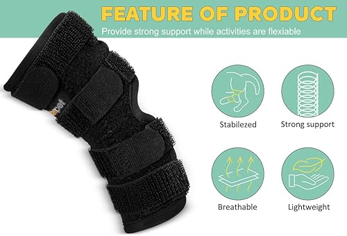 Miniatura 3 de Soporte de pierna de perro para articulación trasera de corvejón, envoltura de compresión de tobillo trasero con tiras de metal, fuerte soporte para