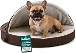 Furhaven Pet Lit de chien - Coudre rond orthopédique Nid Faux Sheepskin Snuggery Blanket Burrow Pet Bed w/Cover amovible pour chiens & Chats, Espresso, 26-Inch, Sherpa Espresso, 26" Base (95308031)