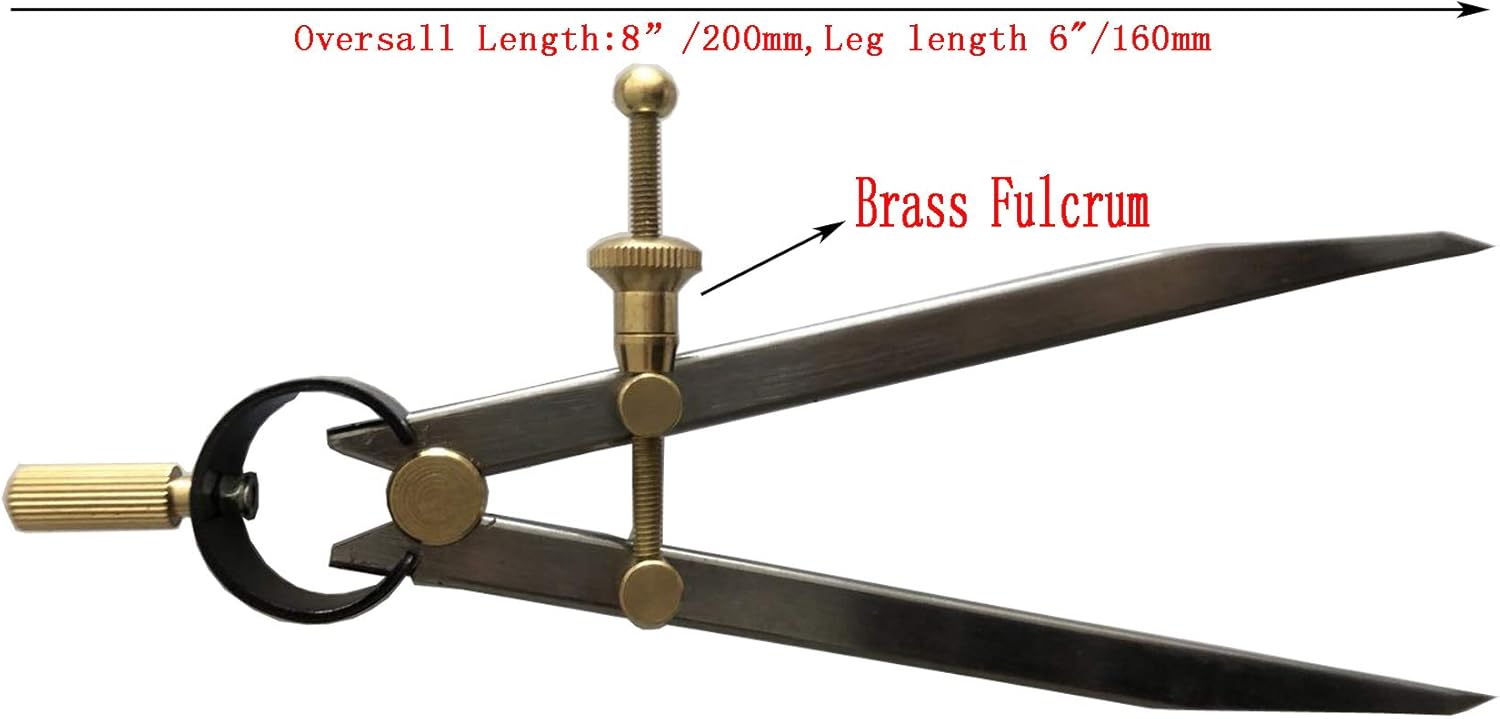 Precision Spring Divider Caliper Rapid Adjust Compass-Flat Leg (6"/150mm) : Industrial & Scientific