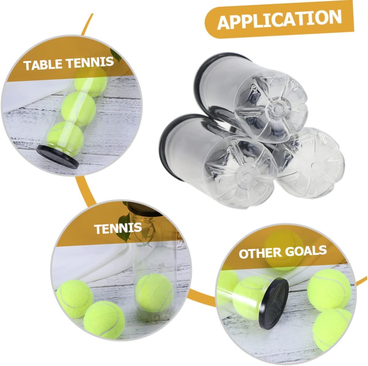 BESPORTBLE 9 Pcs Tennis Cylinder Clear Container for Balls Transparent Tennis Ball Holder Balls Storage Holder