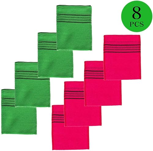 Miniatura 27 de Manopla de baño exfoliante asiática coreana para eliminar la piel muerta. Exfoliante corporal. Guantes exfoliantes para exfoliante corporal (rojo 4)