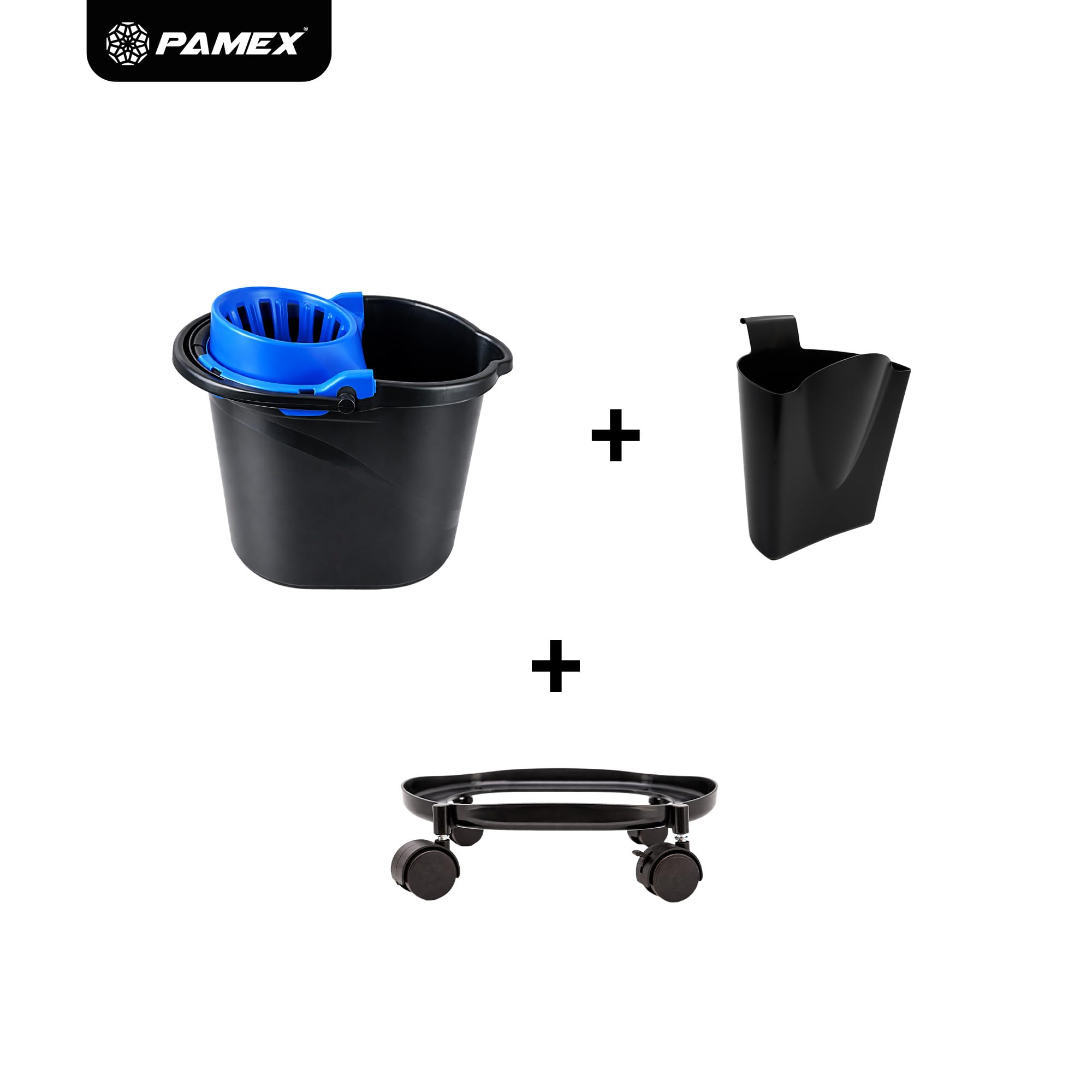 Pamex - Cubo 15l One Intrasecchio con Escurridor y Ruedas - 12 Unidades (Azul)