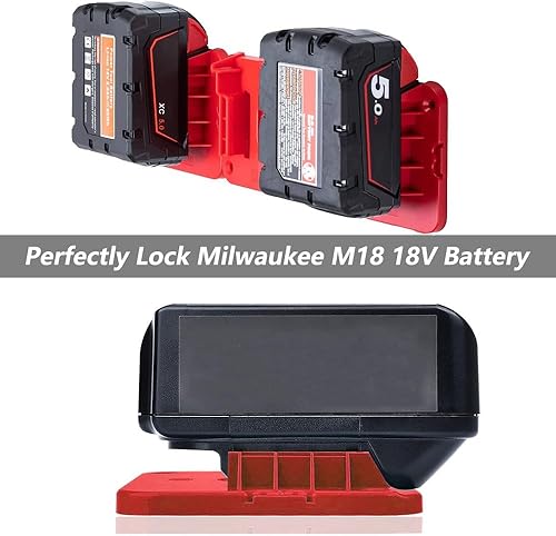 Miniatura 2 de Saipe Soportes para baterías y soportes para herramientas compatibles con Milwaukee M18 18V Tool 3 piezas organizador de montaje de batería y 3
