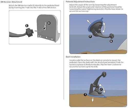 Miniatura 3 de ChargerCity Base de succión articulada para parabrisas y tablero de instrumentos Soporte de succión para H & S H&S Mini Maxx Tuner 40400-102 Auto