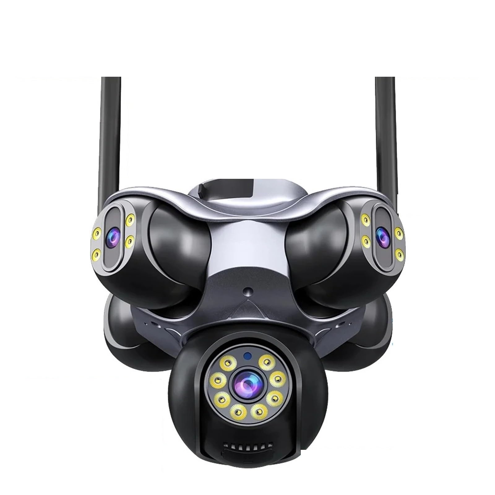 Oshpmbdlyfj Uk Plug 25Mp Five Screen Wifi Camera Five Lens Cctv Ip Cam 10K 20Mp Security Ip Camera Video Surveillance 720° Ptz Home Security Cam(,25Mp Wifi Cam)