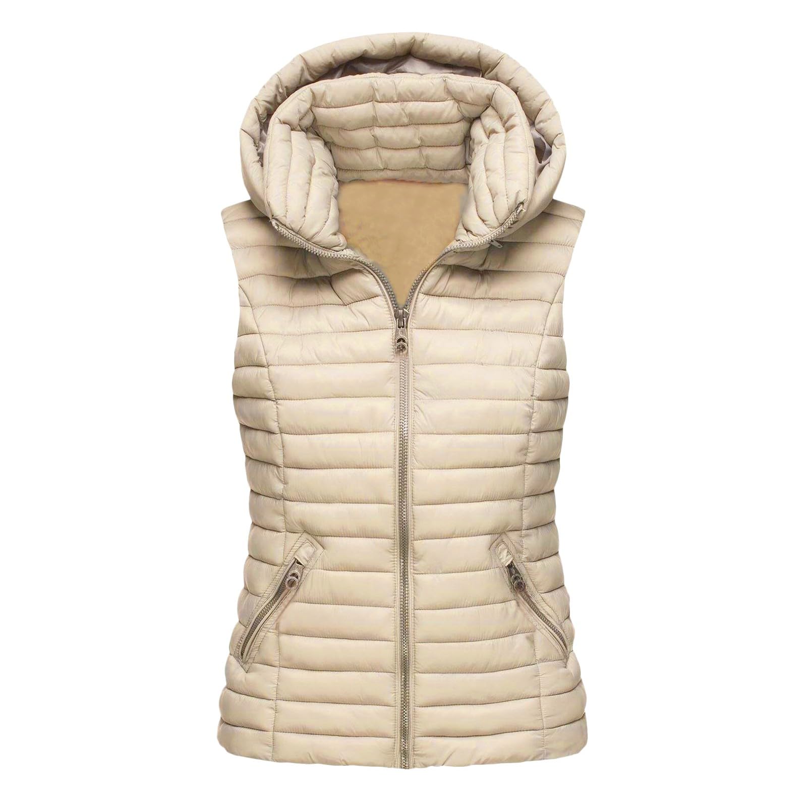 Chaleco casual suelto unisex con capucha y cierre cremallera 4