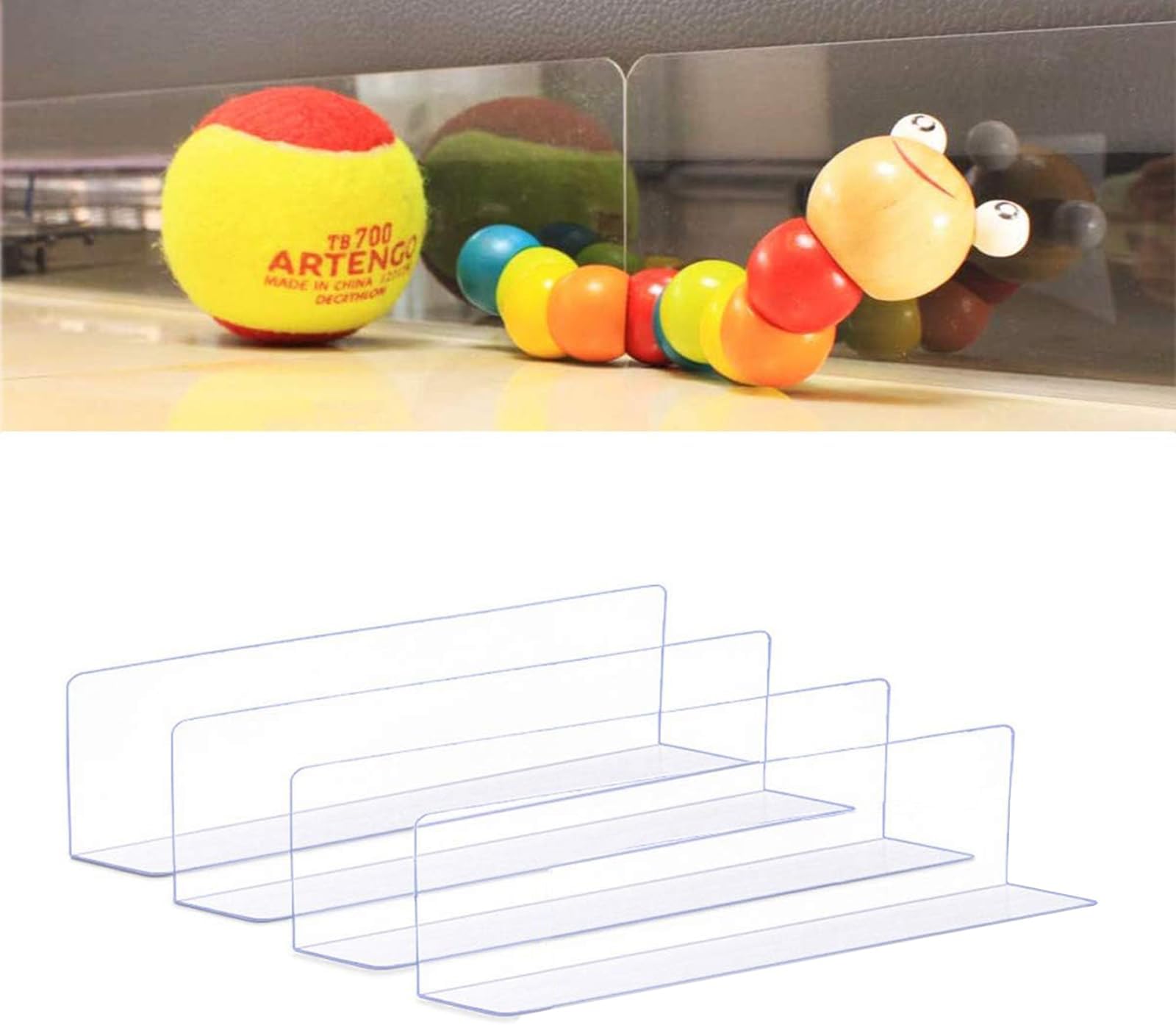 CyanCloud Under Bed Blocker,Clear Toy Blockers,Under Couch Blocker,Gap Bumper Under Bed Blocker,Clear Under Couch Blocker for Bed Sofa Barrier Blocking Pet Barrier with Strong Adhesive 3.15''H