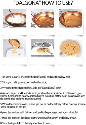 Miniatura 4 de Juego de herramientas para hacer dulces de azúcar coreano DALGONA (9 piezas en 1 juego)