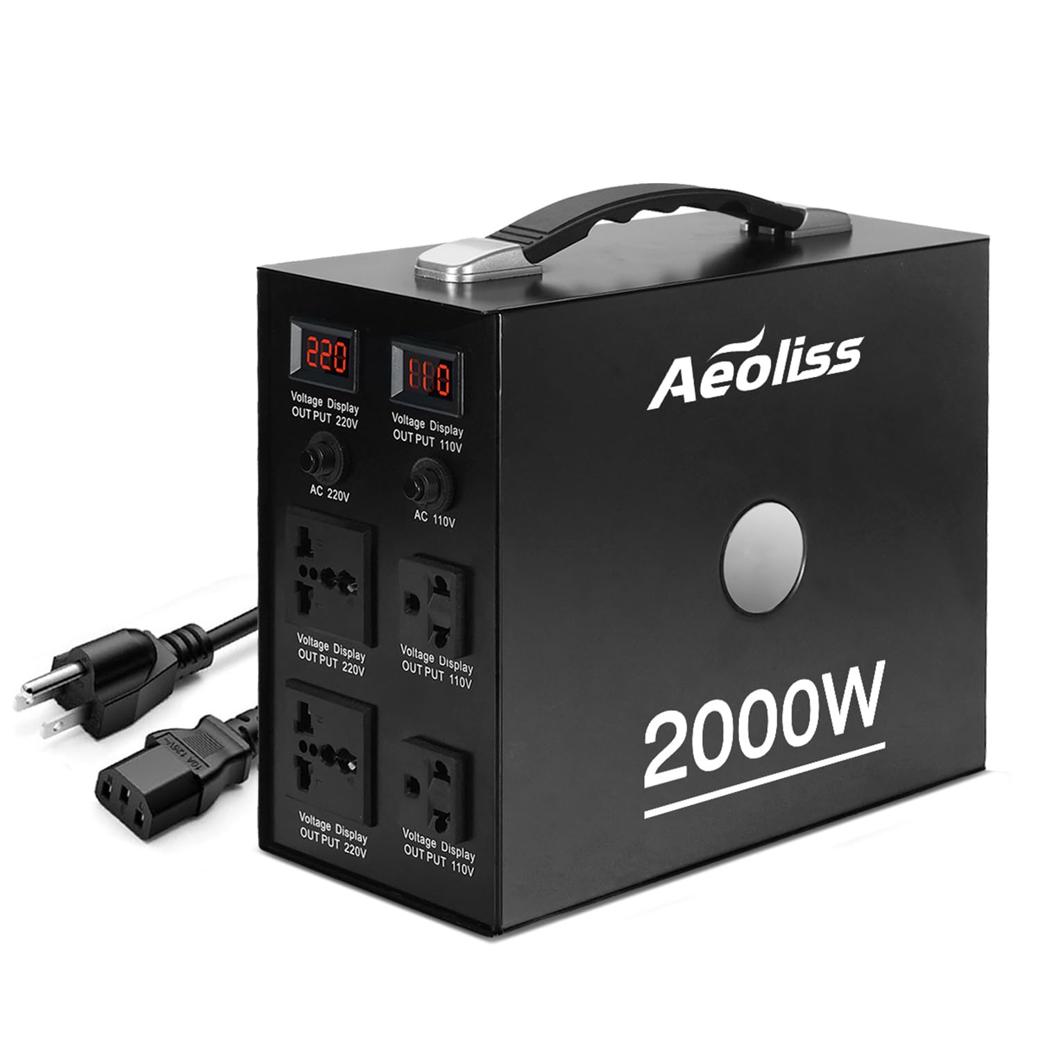 220v to 110v Travel Voltage Converter: International Universal Voltage Converter US to Europe Power Strip Plug Transformer Step Down Outlet Converters for European UK EU (2000W)-picture-22