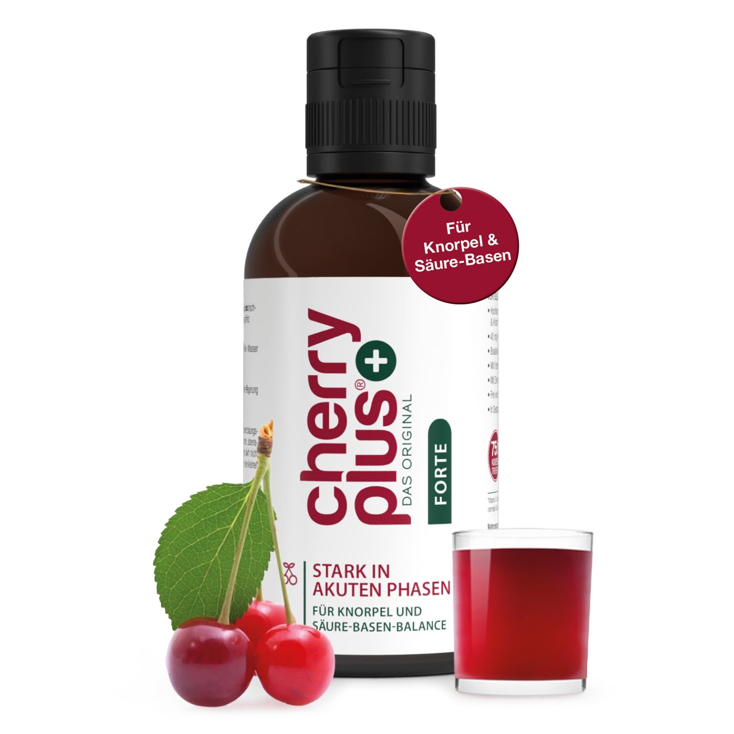 Montmorency Sauerkirschsaft Konzentrat + Sauerkirsch Extrakt - mit Vitamin C für Knochen & Zink für das Immunsystem - Montmorency Sauerkirsche für den Akutfall - Cherry PLUS Forte - 200 ml