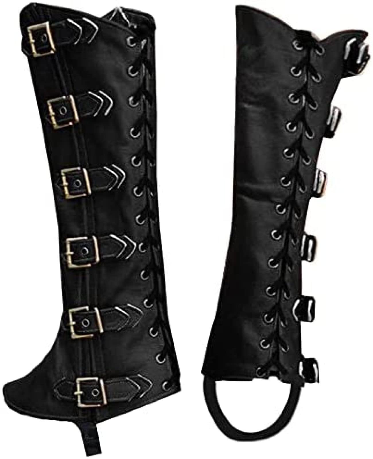 Ghette da caccia regolabili in pelle vintage serpente impermeabile stivali da neve gotici steampunk uomo donna | escursionismo alpinismo escursionismo cosplay
