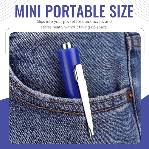 Image of Honoson 25 Pcs Pocket Screwdriver Mini Tops and Pocket Clips Magnetic Slotted Small Screw Driver with a Single Blade Head for Mechanical, Electrician (Blue)
