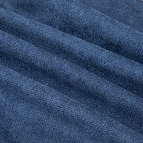 Madizz Set Of 2 Short Chenille Throw Pillow Covers 18X18 Inch Denim Blue Soft Decorative Cushion Cover For Sofa Bedroom Pillow Shell #TOP3