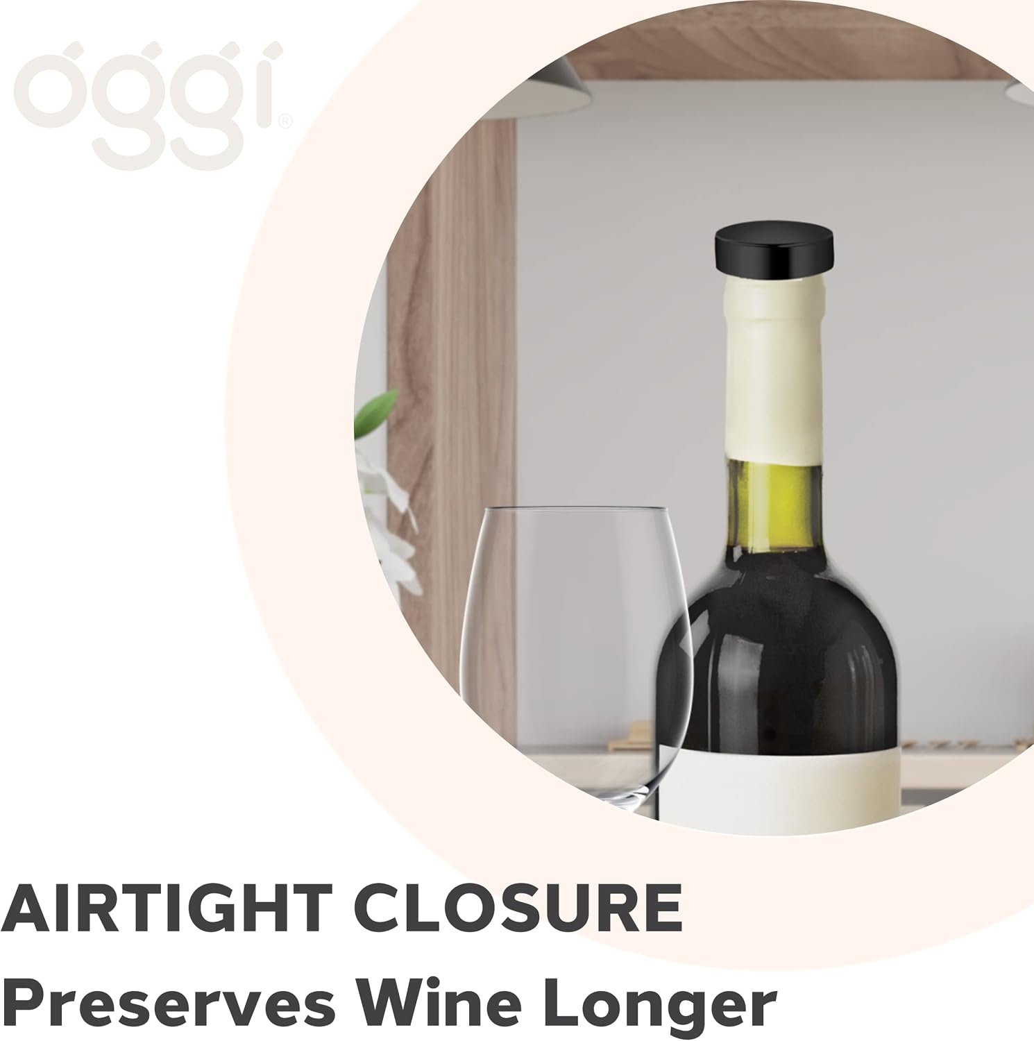 OGGI T-Shaped Wine Corks, 2pc Set, Reusable & Low Profile for Wine & Beer