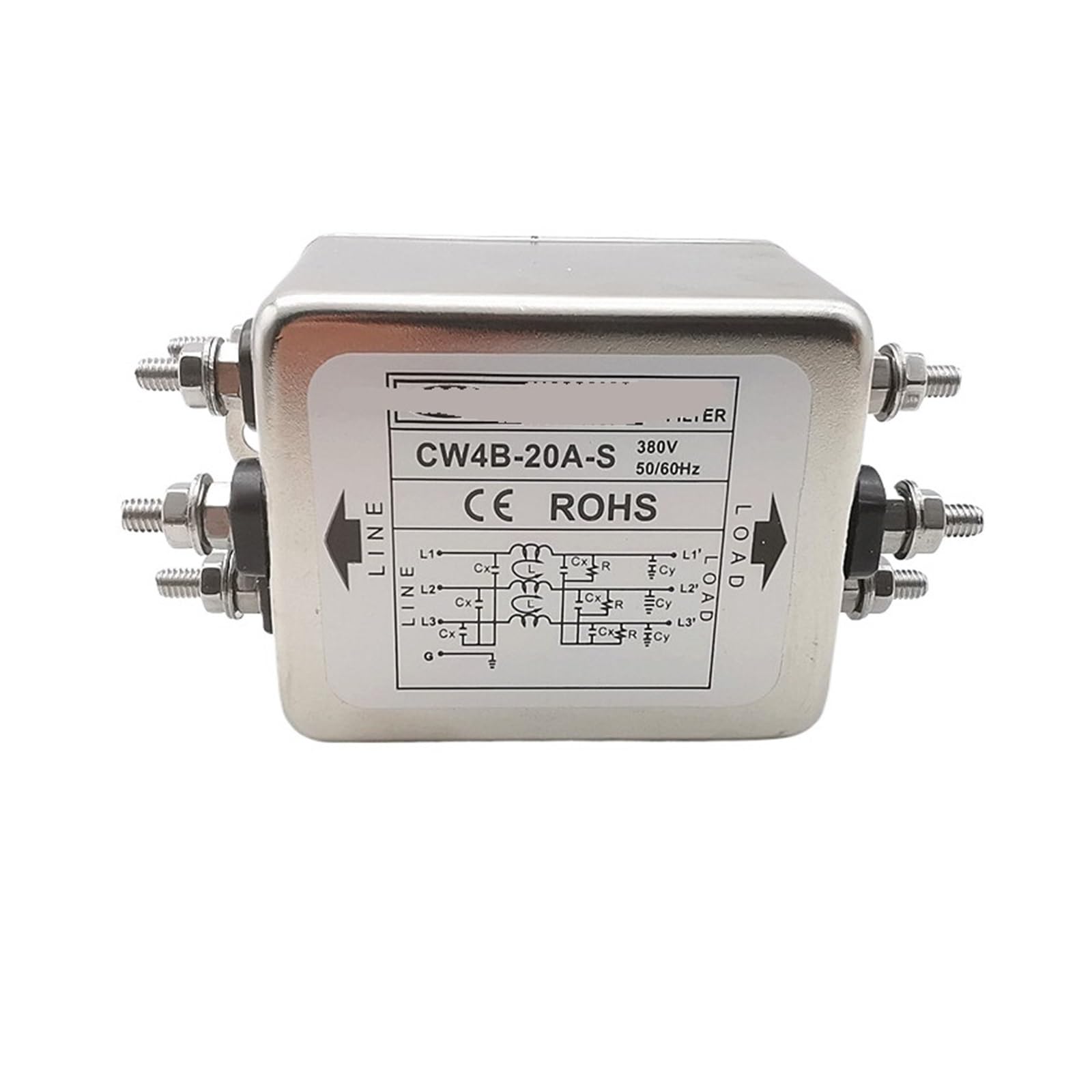 CAAUYXZW Anti-Interference Three-Phase Power Filter CW4B-10A-S 10A CW4B-20A-S 20A AC 380V(CW4B-20A-S 20A 380V)