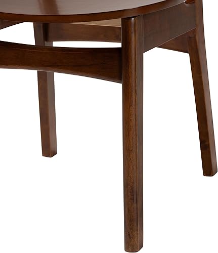 Miniatura 7 de Baxton Studio Tafari Mid-Century - Juego de sillas de comedor de 2 piezas con acabado marrón nogal y ratán