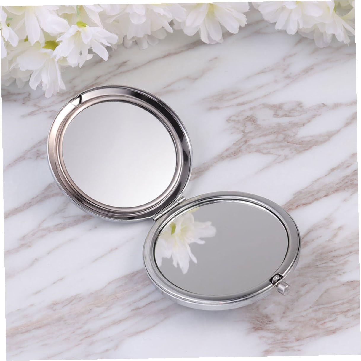 ULTECHNOVO 10 Stück 10 teilig Kompakter Tragbarer Doppelseitiger Kosmetikspiegel in Goldbeige Leicht als Reise Taschen Spiegel für Präzises Make up Unterwegs