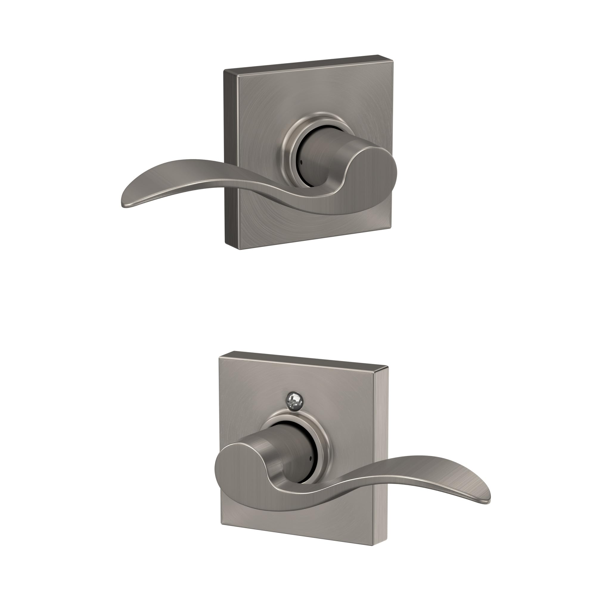 Schlage Accent Hall/Closet Passage Door Handle, Reversible, Satin Nickel | Hall or closet lever door handle with no lock, Easy to install, Certified durability, Universal fit
