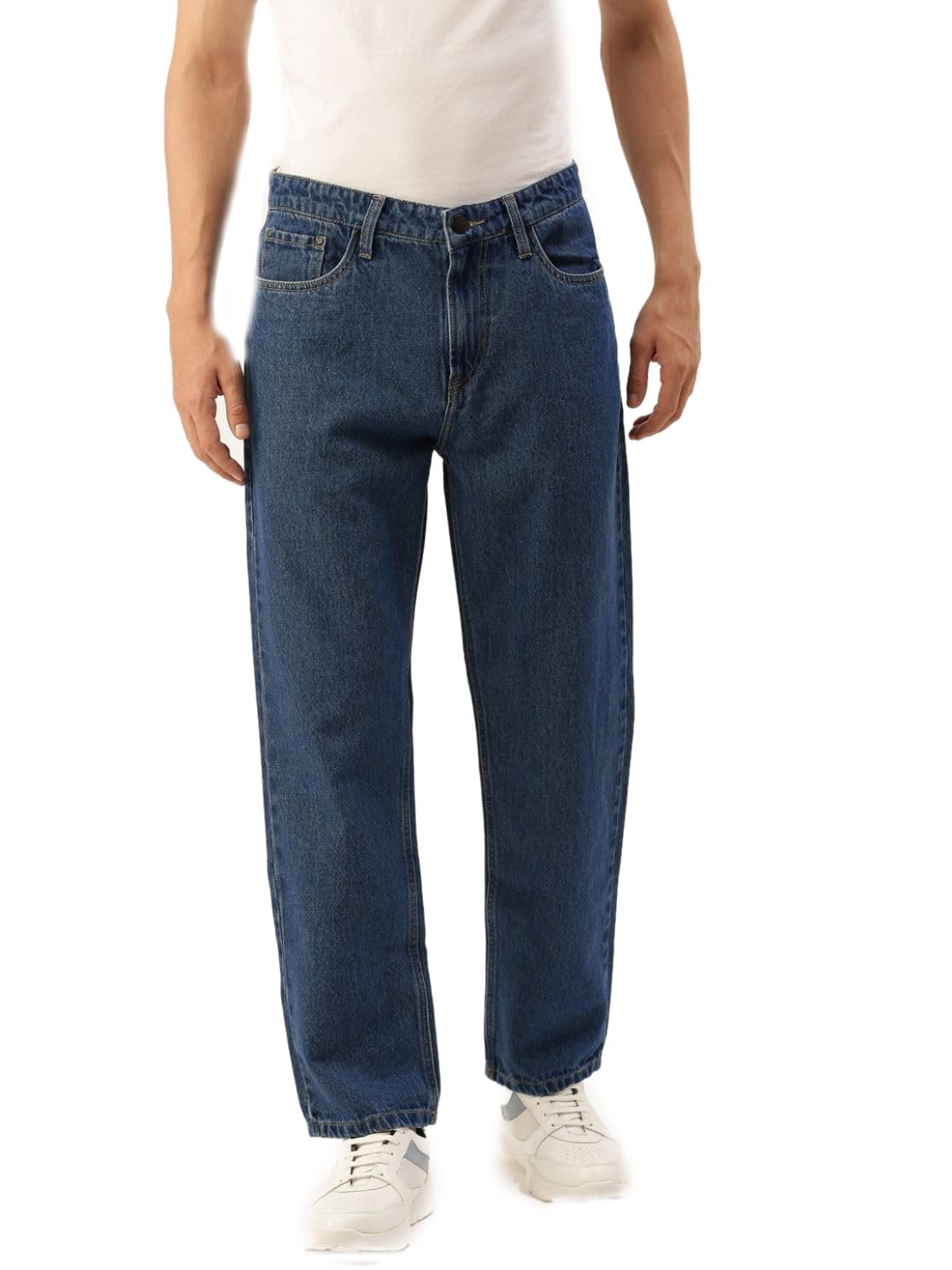 Jeans for Men|Men Blue Relaxed Fit Solid Jeans | 100% Cotton Comfortable and Stylish-image-2