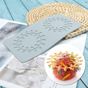 3D Hollow Leaf Fondant Lace Mold, Multi Leaves Flower Shapes Silicone Lace Mould for Cake Decorating Molds Fondant Impression Mat for Chocolate Sugar Candy Cupcake Baking I_7.52x3.76x0.12inch