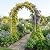 Fecita Thickened Rustproof Garden Arch Metal Trellis for Climbing Plants Outdoor, Wedding Arch Garden Arbor Frame Archway 4.9 x8.1 or 7.9 x6.7Ft Flower Arches for Bridal Party Decoration (White)