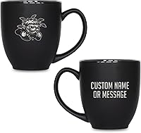 Vista 67 de Rico Industries NCAA Primary - Taza personalizada de 15 onzas, color negro mate, para bebidas calientes o frías Tigres del Estado de Aplastar