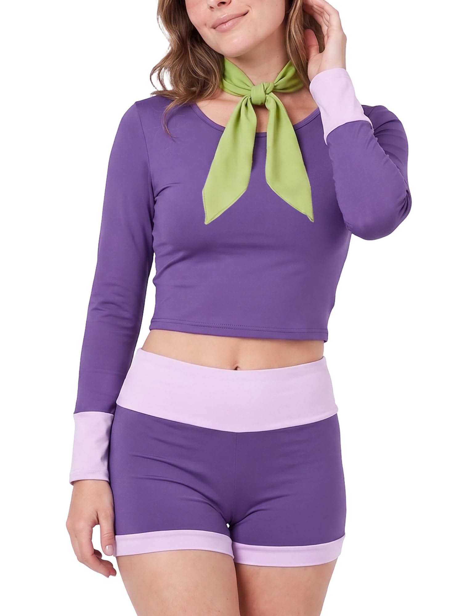 Lxootd Halloween Character Costume for Women High Waist Skirt Set Cosplay Dress (C-Purple, L)