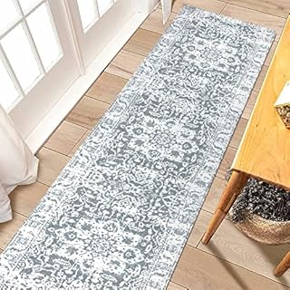 Homcomoda Distressed Runner Rugs for Hallway 65x240cm Non Slip Hallway Runner Rug Washable Soft Bedroom Runner Rug Low Pile Carpet Runner for Hallway Entryway Bedroom Kitchen