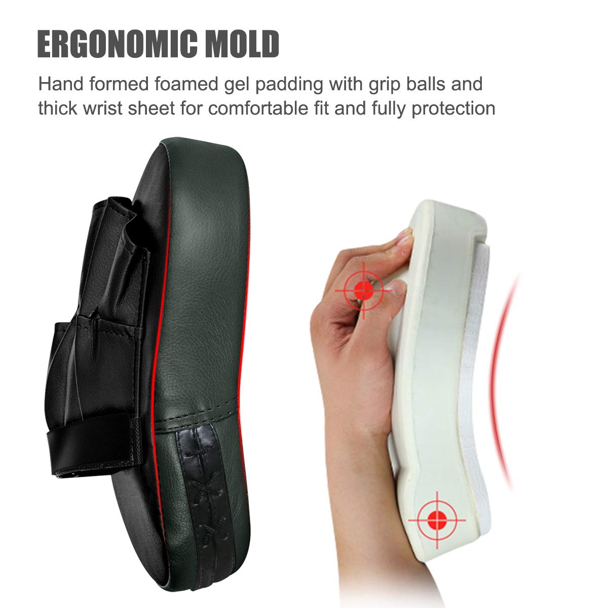 1 Paar PU Handpratzen Pratze Boxen Boxing Kickboxen Pads vorgekrümmt Kick-MMA Muay Thai Taekwondo Handschlagpolster
