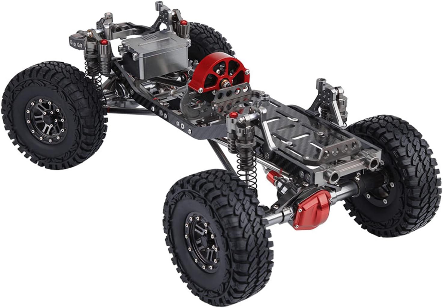 Srliya xc -1 axial brushless Motor 1 10 50×25×17 Aluminum Alloy Carbon Fiber rc car Frame kit w Tires 313mm wheelbase Set for axial scx10