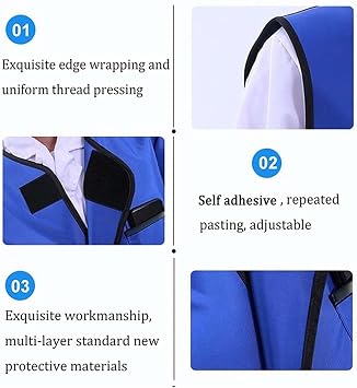 Xray Lead Apron for Xray with Thyroid Shield Collar 0.35/0.5mmpb Lightweight Lead Gown Portable Dental Xray Shield Durable Lead Apron Thyroid Shield,0.35 mmPb [Energy Class A]