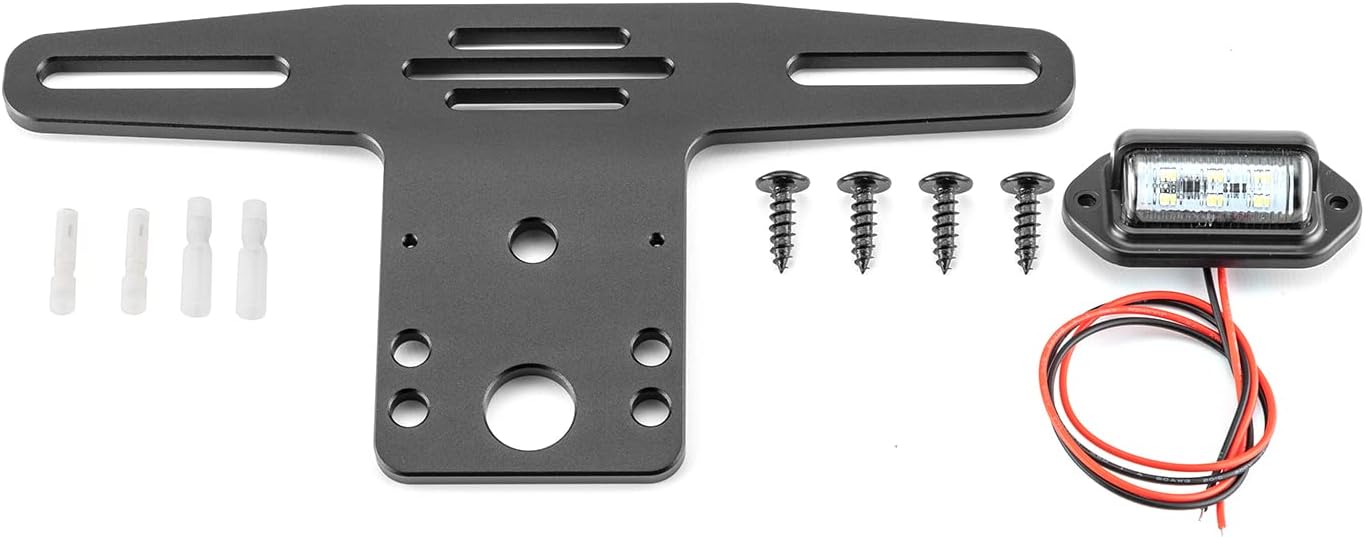 Universal License Plate Bracket with LED Light ATV UTV License Plate Frame Holder Compatible with Polaris Fit Can-Am Trailer Truck