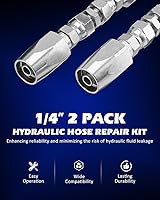 Vista 2 de SPARKWHIZ Kit de reparación de manguera hidráulica, 1/4" de diámetro interior reutilizable, paquete de 2