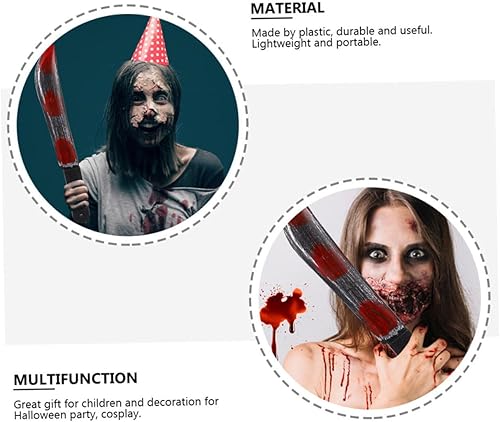 Miniatura 3 de 2 piezas de accesorios de simulación de Halloween espada ancha sangrienta cocina Myers Prop simulación Machete Halloween Prop Halloween Performance
