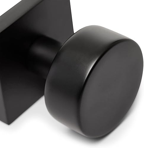 Miniatura 3 de Bali - Pomo de puerta de privacidad de latón macizo para cama y baño, reversible, negro mate