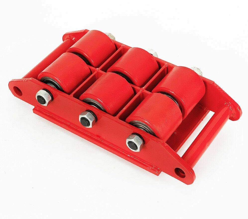 70% Off Discount Machinery Mover Dolly Skate Roller Industrial Machine with Steel Rollers Cap 360 Degree Rotation (8T 17600LB, Red)
