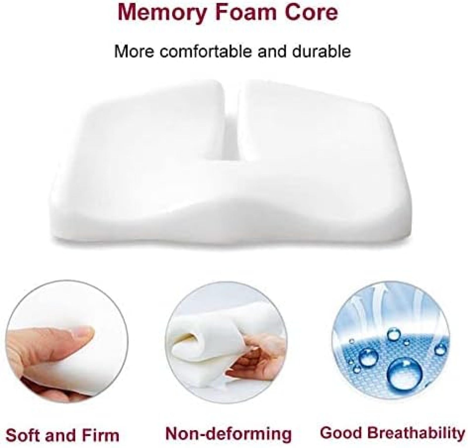 Cuscino per Emorroidi, Cuscino per Sedile in Memory Foam, Cuscino A Ciambella per Emorroidi, Sollievo dal Dolore al Coccige, Cuscino per Sedile per Il Comfort di Seduta Quotidiano al Lavoro, Casa,