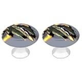 RLDOBOFE 2 Pack Jet Fighters Cabinet Knob Stainless Steel Drawer Pull with Screws Round Cabinet Handle 1.1 Inch Hardware Decorative Knobs for Kitchen Furniture Cupboard